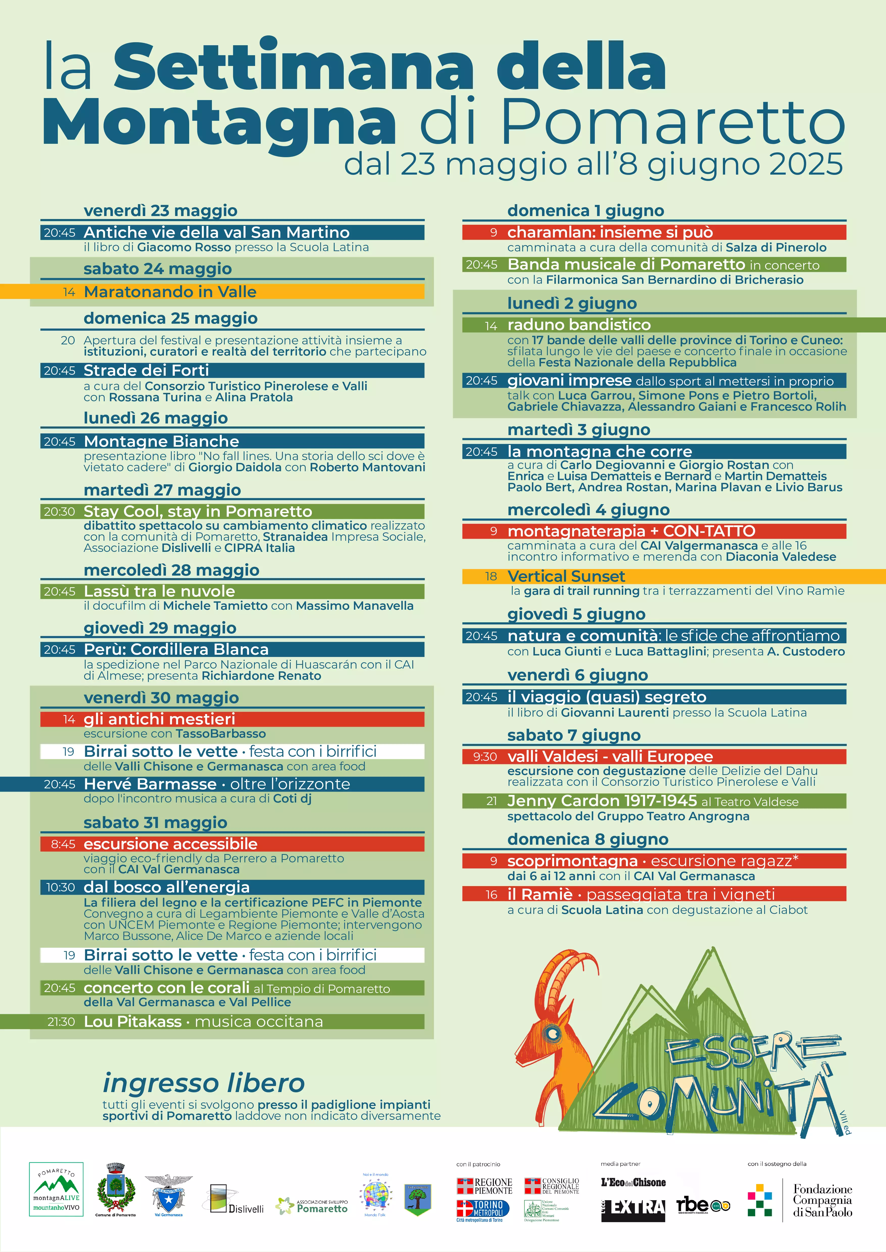 PROGRAMMA SETTIMANA MONTAGNA