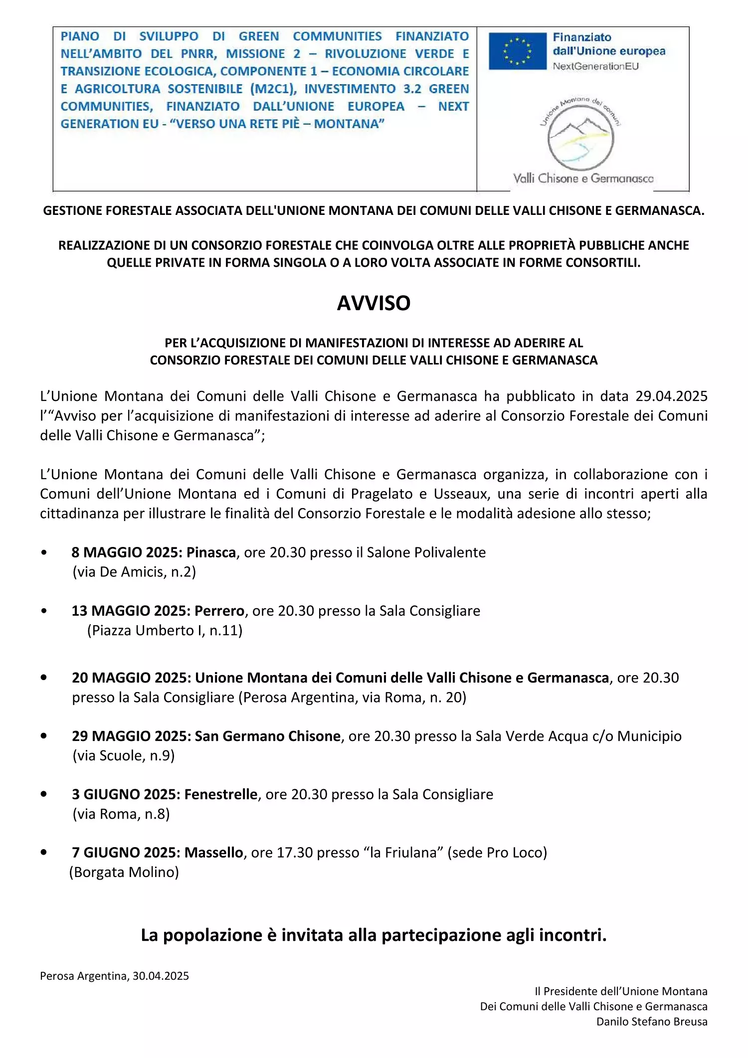 incontri consorzio forestale